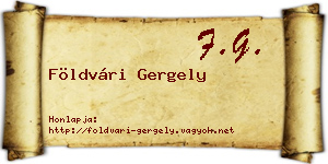 Földvári Gergely névjegykártya