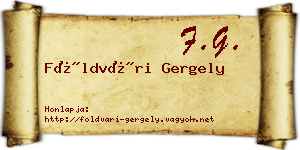 Földvári Gergely névjegykártya